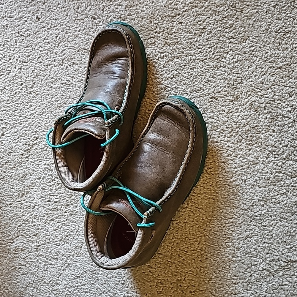 Twisted X brown boots with teal accent